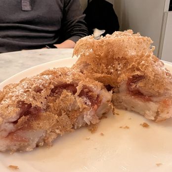 Papa d’Amour - TARO & MOCHI LACE BATTER DONUT - $7.50 - Taro, Guava Strawberry Jam, Mochi - Bakeries Near Me - New York, New York Papa d’Amour - TARO & MOCHI LACE BATTER DONUT - $7.50 - Taro, Guava Strawberry Jam, Mochi - Bakeries Near Me - New York, New York