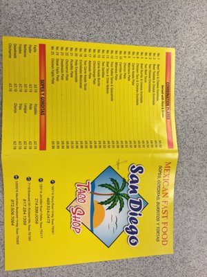 Menu photo 4 San Diego Tacos Shop Irving, TX