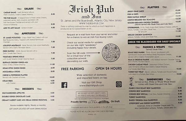 Menu photo 7 The Irish Pub Atlantic City, NJ Menu photo 7 The Irish Pub Atlantic City, NJ
