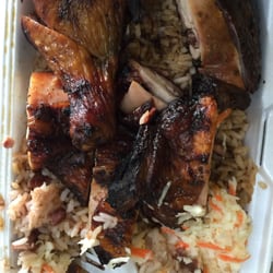 1 JERK - Delicious Jerk Chicken -loads of coconut rice!