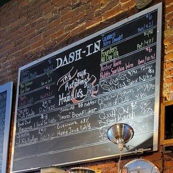 Dash-In - a menu on a blackboard - Coffee & Tea Near Me - Fort Wayne, Indiana