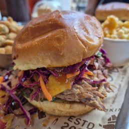 Pulled pork with peach slaw Pulled pork with peach slaw
