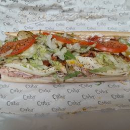 2 whole tomato slices on an 8" sub.