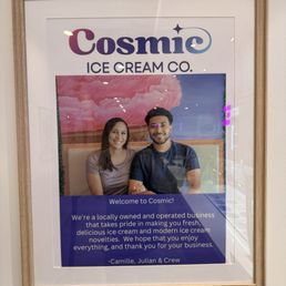 Cosmic ice cream- Pearland- the duo instrumental in setting up Cosmic Ice cream