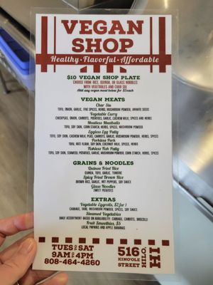 Menu photo 8 Vegan Shop Hilo, HI Menu photo 8 Vegan Shop Hilo, HI