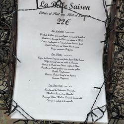 La Belle Saison - Menu