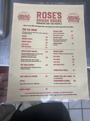Menu photo 1 Rose's Smash House Blue Ridge, GA Menu photo 1 Rose's Smash House Blue Ridge, GA