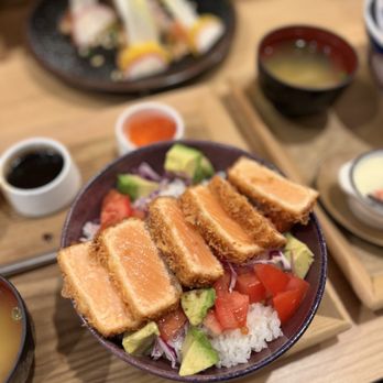 Tendon Kohaku - Thick cut Salmon (without Sauce) - Japanese Near Me - Bellevue, Washington Tendon Kohaku - Thick cut Salmon (without Sauce) - Japanese Near Me - Bellevue, Washington