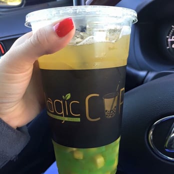 Magic Cup - Mango green tea with fruit bits and green apple jelly. Did I mention completely full of ice and not much tea?!?!!! - Coffee & Tea Near Me - Richardson, Texas Magic Cup - Mango green tea with fruit bits and green apple jelly. Did I mention completely full of ice and not much tea?!?!!! - Coffee & Tea Near Me - Richardson, Texas