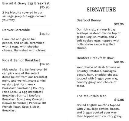 Menu photo 8 Doofers Bar & Grill Renton, WA