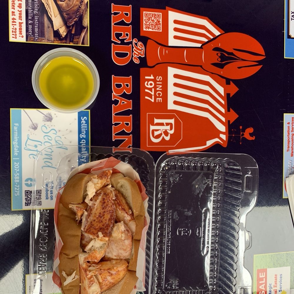 The Red Barn - Lobster roll with hot butter - Seafood Near Me - Augusta, Maine