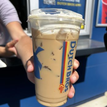 Dutch Bros Coffee - Banana cream pie latte, extra sweetness, with banana foam. - Juice Bars & Smoothies Near Me - Riverside, California Dutch Bros Coffee - Banana cream pie latte, extra sweetness, with banana foam. - Juice Bars & Smoothies Near Me - Riverside, California