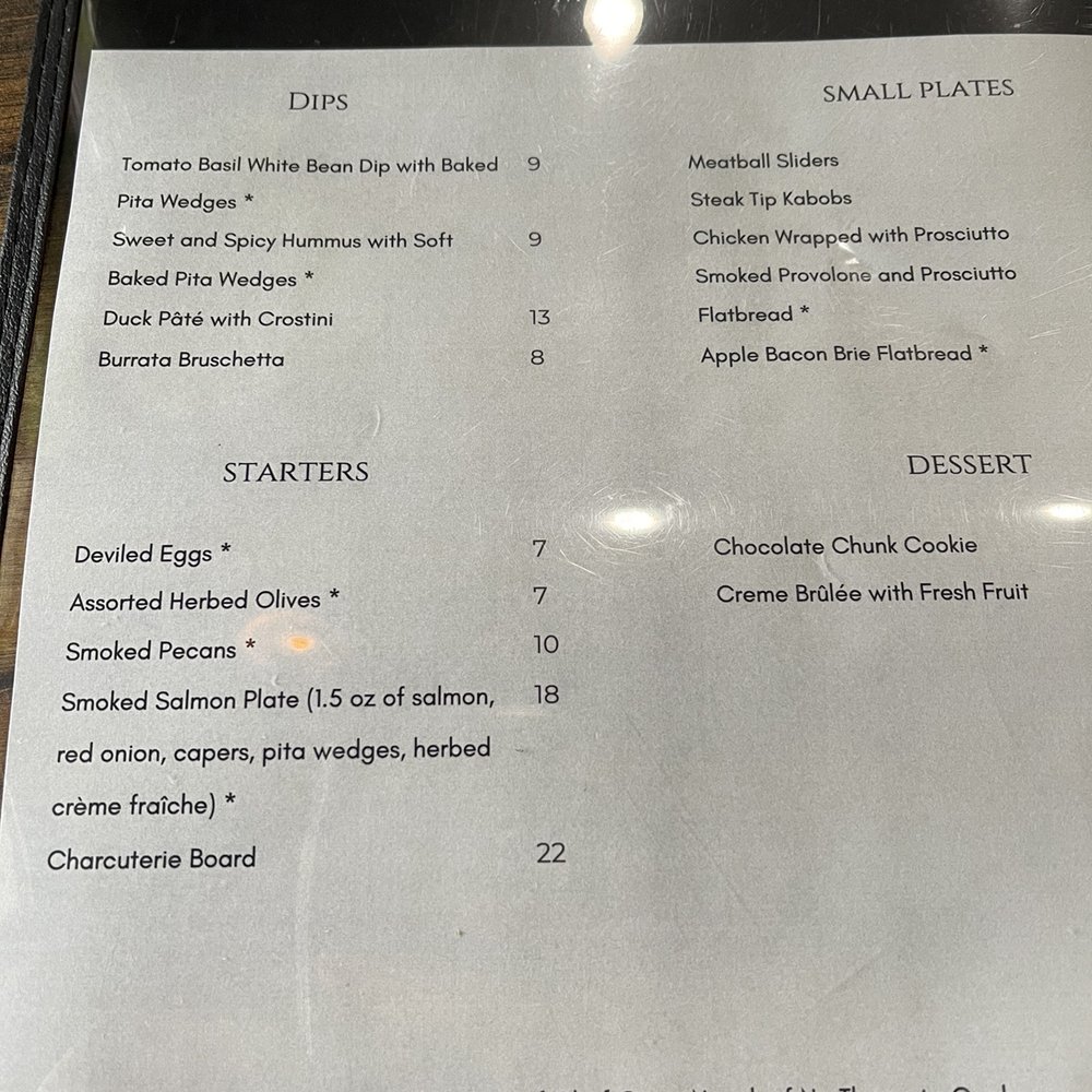 Barrel 9 - Menu in the tasting room, they have you scan a QR code for the other offerings - Wine Bars Near Me - Lusby, Maryland
