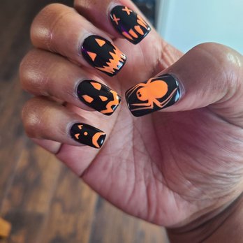 AJ Nails Spa - Set by Lena, Halloween design by Tony - Nail Salons Near Me - Vacaville, California