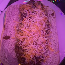Chili cheese beef frankfurter