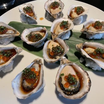 Nobu Chicago - Kushi oysters with ikura, caviar, and Ponzu sauce - Japanese Near Me - Chicago, Illinois