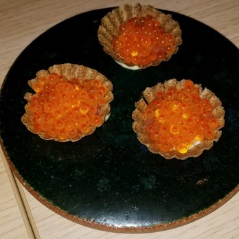 Kato - Course 2: Trout Roe, Buckwheat: The trout roe smelled way too pungent for me & the edible buckwhaeat cup tasted bland. - Taiwanese Near Me - Los Angeles, California Kato - Course 2: Trout Roe, Buckwheat: The trout roe smelled way too pungent for me & the edible buckwhaeat cup tasted bland. - Taiwanese Near Me - Los Angeles, California