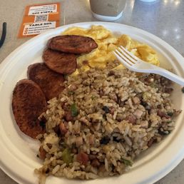 Portuguese sausage and eggs plate w fried rice upgrade Portuguese sausage and eggs plate w fried rice upgrade
