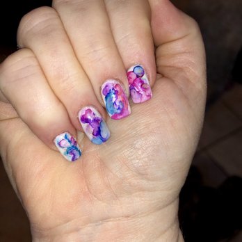 Anne at Solutions day spa - Watercolor nails - Hair Salons Near Me - Conway, Arkansas