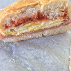 Deli Plus - Ham Egg and Swiss, 2 Eggs, free coffee/tea - $4