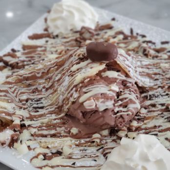 The Dessert Lounge - a chocolate crepe with whipped cream - Desserts Near Me - Pickering, Ontario The Dessert Lounge - a chocolate crepe with whipped cream - Desserts Near Me - Pickering, Ontario