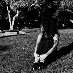 Alice Keck Park Memorial Gardens - Mia on black and white film.