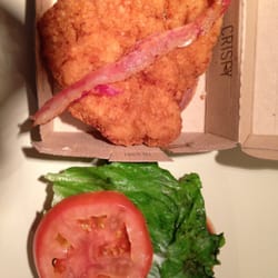 McDonald's - This is the amount of bacon you get on a "premium" sandwich.