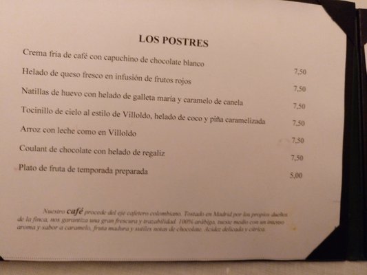 Menu photo 3 Villoldo Madrid, M