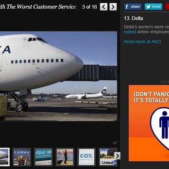 Delta Air Lines - Congratulations! You're moving up in the world. Now you're only the third rudest airline out there...world-wide. - Airlines Near Me - Honolulu, Hawaii Delta Air Lines - Congratulations! You're moving up in the world. Now you're only the third rudest airline out there...world-wide. - Airlines Near Me - Honolulu, Hawaii