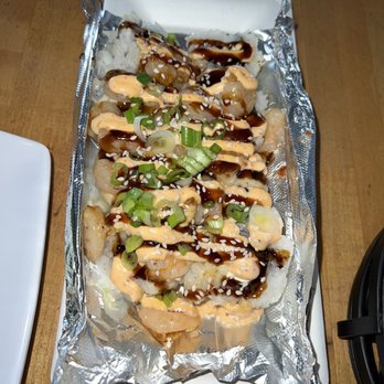 NDMK Fish House - B Rock sushi roll- salmon, cream cheese and shrimps - Sushi Bars Near Me - Avalon, California