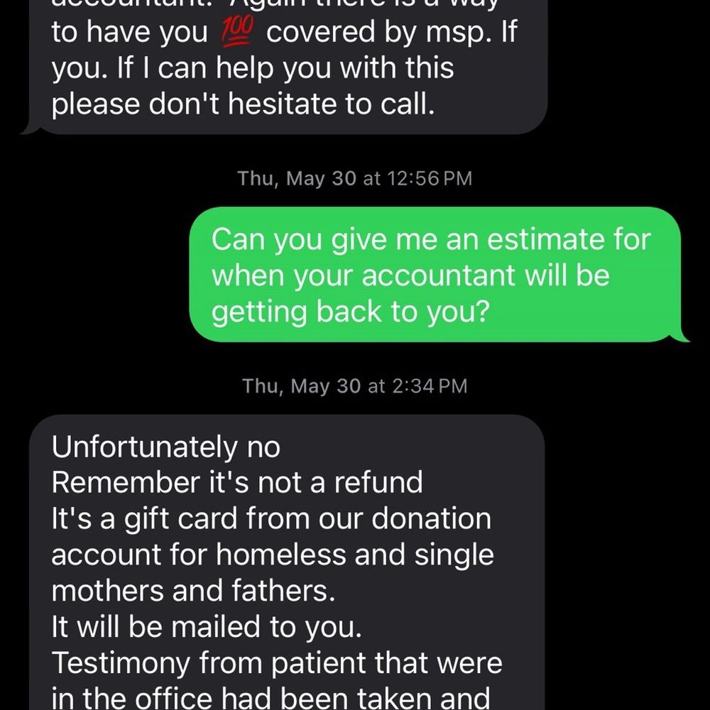 Helen's Electrolysis Studio - Txt between Tammy & me where she says she's going to "help" me w/ a donation from her "homeless account" not a refund - Hair Removal Near Me - New Westminster, British Columbia Helen's Electrolysis Studio - Txt between Tammy & me where she says she's going to "help" me w/ a donation from her "homeless account" not a refund - Hair Removal Near Me - New Westminster, British Columbia