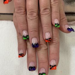 My Halloween nails! 'Nightmare before Christmas' theme.  Love them!