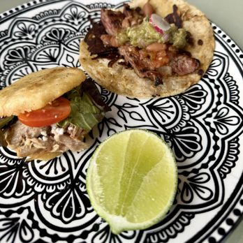 Hacienda San Rafael - Pork Arepas and Rib eye taco with the juiciest lime ever. - Latin American Near Me - Longmont, Colorado Hacienda San Rafael - Pork Arepas and Rib eye taco with the juiciest lime ever. - Latin American Near Me - Longmont, Colorado