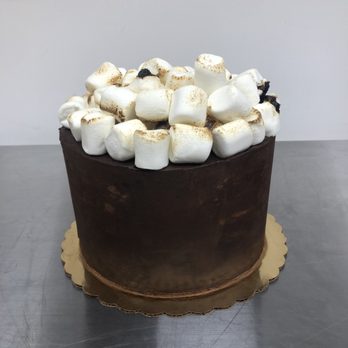 Butterly Bakeshop - a chocolate cake with marshmallows on top - Custom Cakes Near Me - Brooklyn, New York