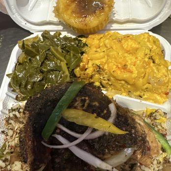 Carolina Kitchen - This is the Jerk Chicken White with mac and cheese and greens . - Southern Near Me - Largo, Maryland Carolina Kitchen - This is the Jerk Chicken White with mac and cheese and greens . - Southern Near Me - Largo, Maryland