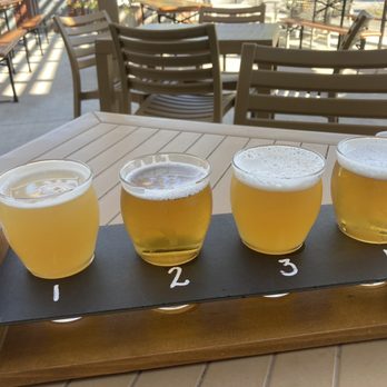 Ankrolab Brewing - Had the hoppy sampler.  Nice- but not very hoppy!  Super outdoor seating and a good truck.  Loved the beer tap fountain. - Breweries Near Me - Naples, Florida