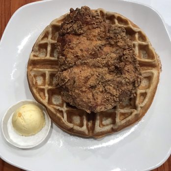 Dame's Chicken & Waffles - A  What a Classy Hen with Peach Apricot Shmear - Southern Near Me - Durham, North Carolina
