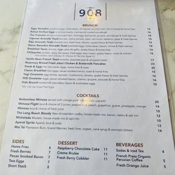 The 908 - Brunch menu - New American Near Me - Long Beach, California The 908 - Brunch menu - New American Near Me - Long Beach, California