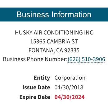 Husky Air - Cancelled contractor's license - Heating & Air Conditioning/HVAC Near Me