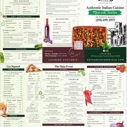 Anthony's Pizzeria - Menu as of 7/18