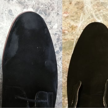 Shoe Wiz - after I tried cleaning it myself vs after Sam finished cleaning it - Shoe Repair Near Me - Cerritos, California Shoe Wiz - after I tried cleaning it myself vs after Sam finished cleaning it - Shoe Repair Near Me - Cerritos, California