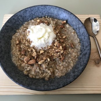Kantine - Sweet Three Grain Porridge w/ Cream and Almonds - $8 - Scandinavian Near Me - San Francisco, California Kantine - Sweet Three Grain Porridge w/ Cream and Almonds - $8 - Scandinavian Near Me - San Francisco, California