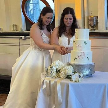 The MV Skansonia - The brides cut the cake. This is the interior. There's a separate interior room with a divider where dinner was held. - Venues & Event Spaces Near Me - Seattle, Washington
