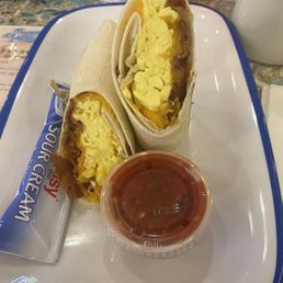 Breakfast burrito with bacon Breakfast burrito with bacon