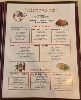 Menu photo 1 Lee’s Chinese Kitchen Modesto, CA