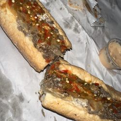 Lefty's Cheesesteaks - Downtown - Steak and cheese sub with cherry peppers