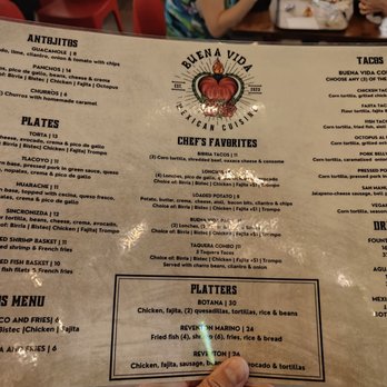 Buena Vida Mexican Cuisine - the menu - Mexican Near Me - Mission, Texas