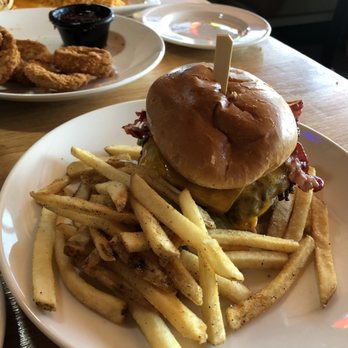 Applebee's Grill + Bar - Bacon cheeseburger with crispy crunchy French fries.. - American Near Me - Pittsfield, Massachusetts Applebee's Grill + Bar - Bacon cheeseburger with crispy crunchy French fries.. - American Near Me - Pittsfield, Massachusetts