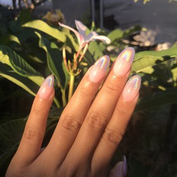 Lana's Diamond Salon - Ombré holographic acrylic set!! - Nail Salons Near Me - Downey, California Lana's Diamond Salon - Ombré holographic acrylic set!! - Nail Salons Near Me - Downey, California