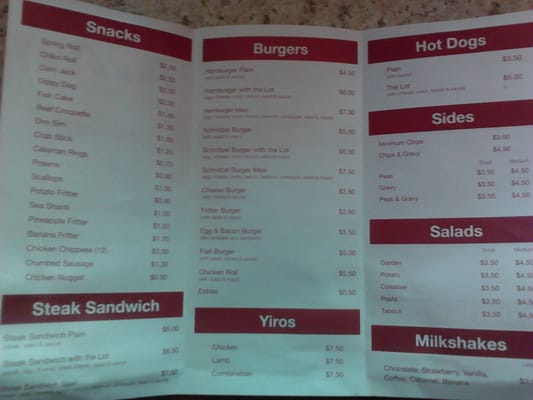 Menu photo 1 A&A Tasty Takeaway Morphett Vale, SA